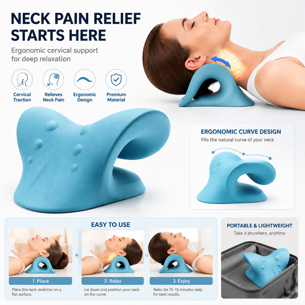 Ergonomic Neck Pillow for Pain Relief & Deep Sleep Support