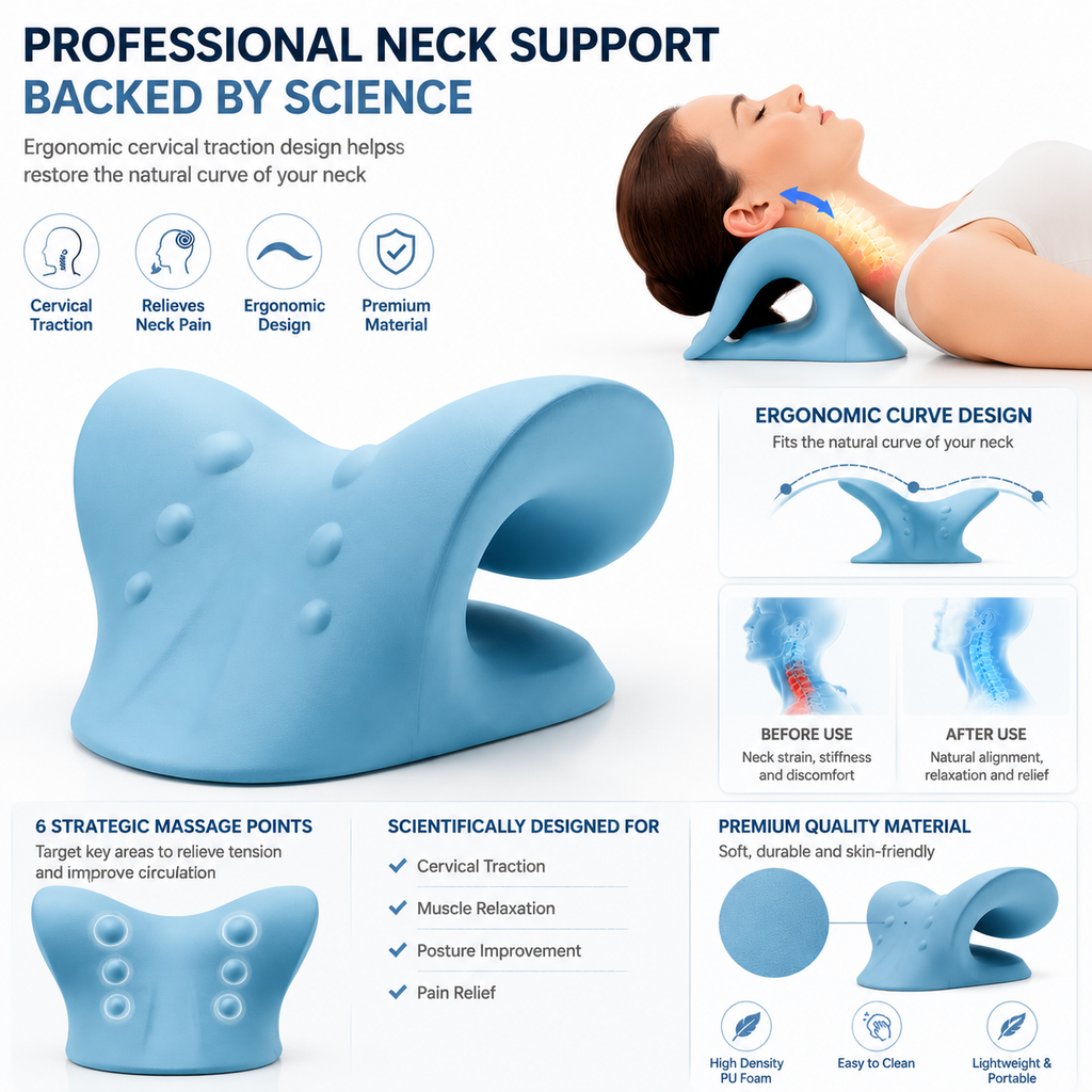 Ergonomic Neck Pillow for Pain Relief & Deep Sleep Support